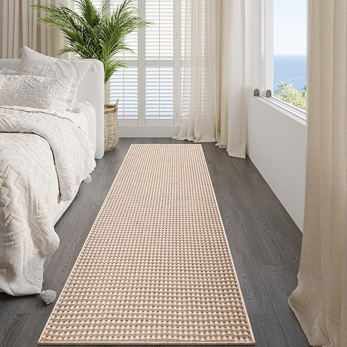 Boho 2x8 ft Runners for Hallways Extra Long Woven Washable Kitchen Runner Mat Rugs Non Slip, Soft Entryway Laundry Hall Floor Runner Carpet for Indoor Backdoor Bedroom Hallway Living Room, Brown