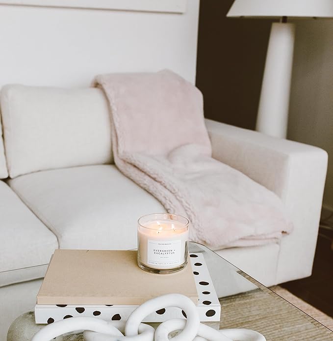 Calyan Wax Co. Oakmoss & Amber 3 Wick Scented Candle - 43 Hour Burn - Luxury 3 Wick Soy Candles - Non Toxic Soy Wax Candles - Long Lasting Large Glass Jar Candle for Home - 14.9oz