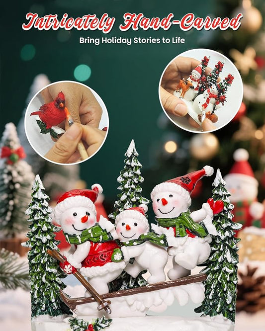 Large Christmas Snowman Snow Globe Light up Lantern with 8 Songs, 9.84" Christmas Snow Globes for Kids Adults, 6H Timer & Dual Power, Snowglobes Christmas Decorations Indoor for Home Gifts Women Men