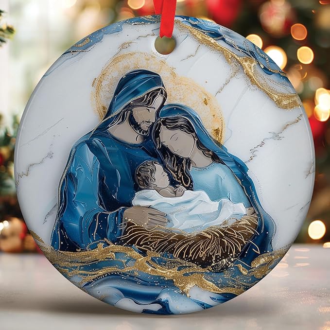 Nativity Christmas Ornaments - Unique Religious Gifts for Women, Perfect for Christian and Nativity Scene Displays, Elegant Christian, Artistic Nativity Ornaments for Home Decoration
