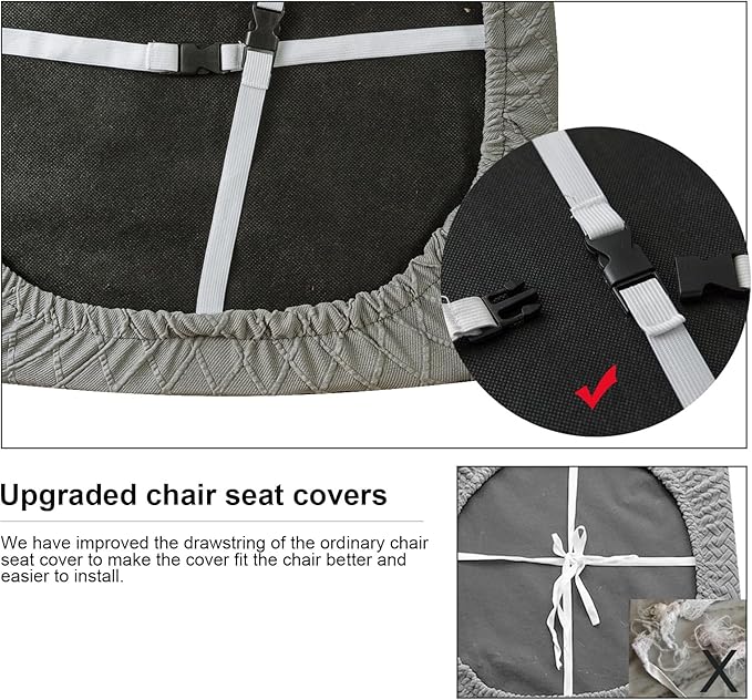 Genina Waterproof Seat Covers for Dining Room Chairs Covers Dining Chair Cover Kitchen Chair Covers (Gray, 4 Pcs)