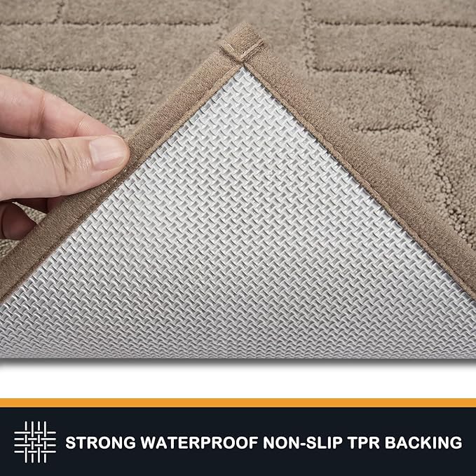 PURRUGS Dirt Trapping Door Mat 24" x 59", Non-Slip Machine Washable Entry Rug, Dog Doormat, Indoor Front Door Mat, Super Absorbent Entryway Rug for Muddy Shoes & Paws, Taupe