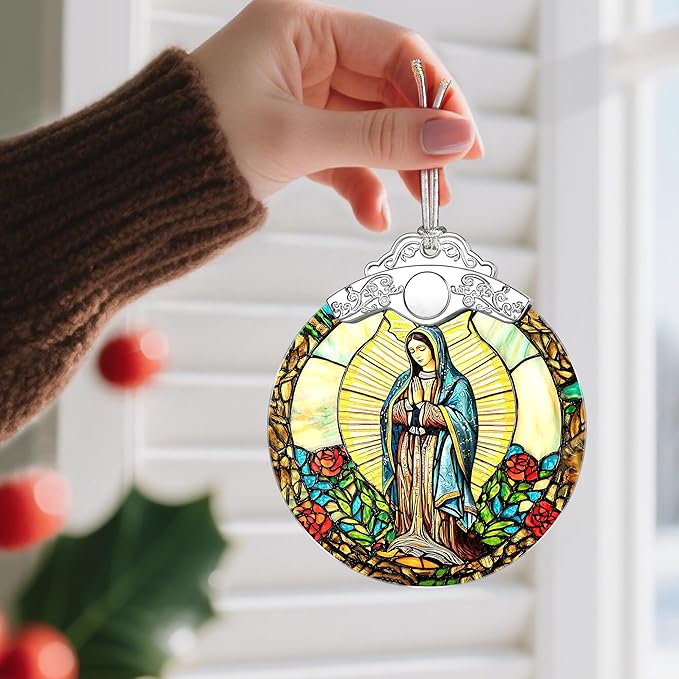 Stained Glass Religious Ornament, Christian Christmas Decorations, Christmas Ornaments for Tree, Catholic Home Decor, Religious Gifts, Faith Gifts for Christian, Gift Ideas & Xmas Gift
