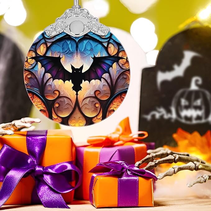 Christmas Ornament, Stained Glass Ornament, Christmas Decorations for Tree, Holiday Ornament, Unique Gift Idea - Mysterious Bat