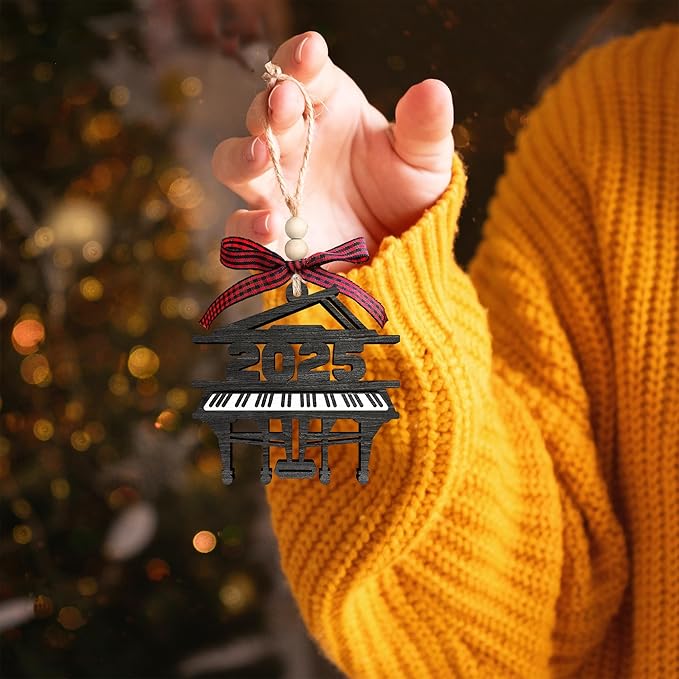 Piano Ornament - Piano Ornaments, Musical Ornaments for Christmas Tree - Music Gifts for Teacher, Players, Lovers - Music Lovers Gifts - 2 Layered Wood Ornament 2025