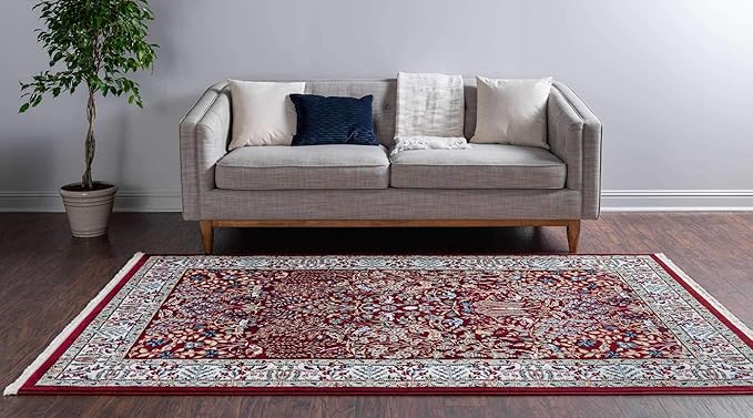 Unique Loom Narenj Collection Area Rug - Bristol (5' 1" x 8' Rectangle, Burgundy/ Beige)