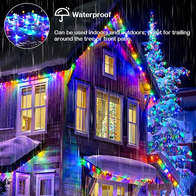 Christmas Lights Outdoor,800LED 330FT Color Changing String Lights,Warm White & Multocolor Lights 9 Modes Timer Waterproof for Indoor Outdoor Christmas Wedding Garden Yard Party Tree Decor