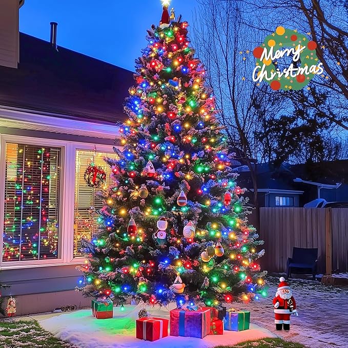 JMEXSUSS 168FT 600 LED Christmas Decor String Lights - 8 Modes Multicolor Christmas Lights Outdoor/Indoor Waterproof Plug-in Party Holiday Xmas Decorationsons