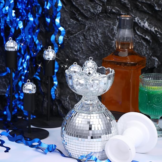 120 Pcs Mirror Disco Balls Bulk 1.2 Inch Mini Disco Ball Ornament Reflective Hanging Mirror Ball Small Hanging Decorations for Home/Wedding/Birthday/Dance Music/Christmas Tree