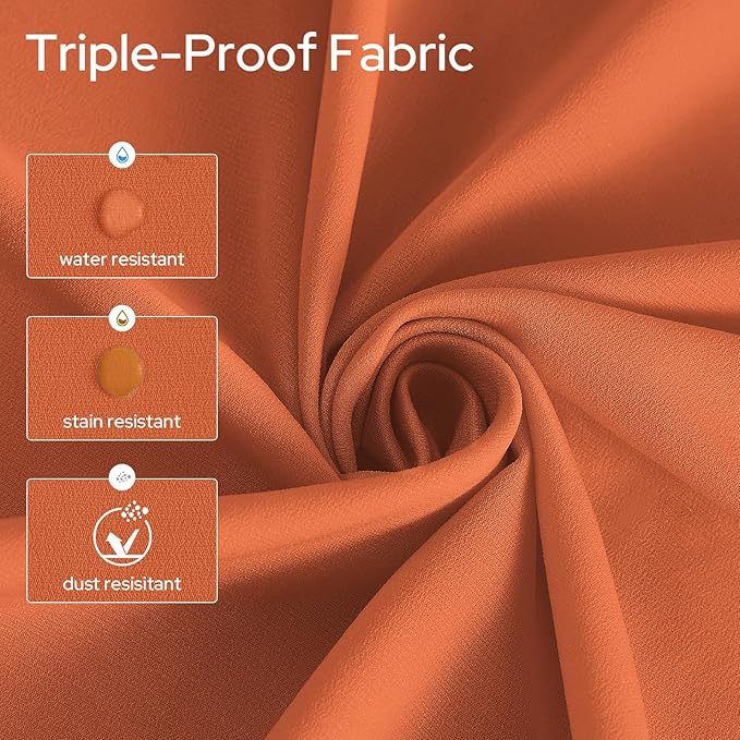HOMEIDEAS Non-See-Through Fall Burnt Orange Privacy Kitchen Sheer Curtains 24 Inches Long 2 Panels Set Light Filtering Curtains for Living Room Bedroom Drapes,W30xL24