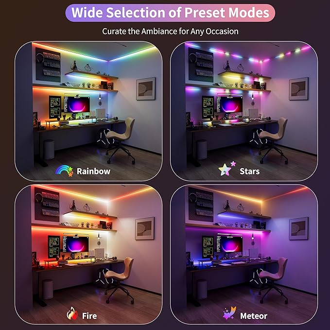 PAUTIX RGB Smart IC COB LED Strip Lights,6.56ft/2m Addressable UL-Listed 24V Chasing Color Flexible Tape Light Multicolor,Work with Alexa/Google Assistant,for Cabinet,TV,Bedroom,Party DIY Decoration