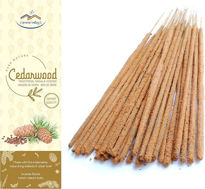 Cedarwood Incense Sticks - Traditional Handcrafted Masala Incense - 40 to 50 Sticks Approx.