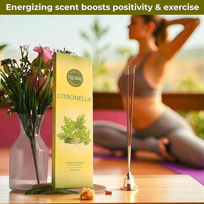 Citronella Incense Sticks - Pack of 100 Insence-Sticks - Made with Natural Citronela Oil - Scented Insense Outdoor Inscents Non Toxic Incents