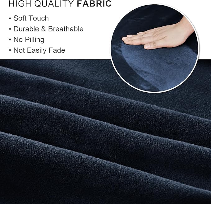 NICEEC Spandex Stretch Piano Bench Cover with Skirt Removable Ottoman Cover Rectangular Washable Stool Slipcover for Duet Piano Bench Seat Cushion Protector(NavyBlue)