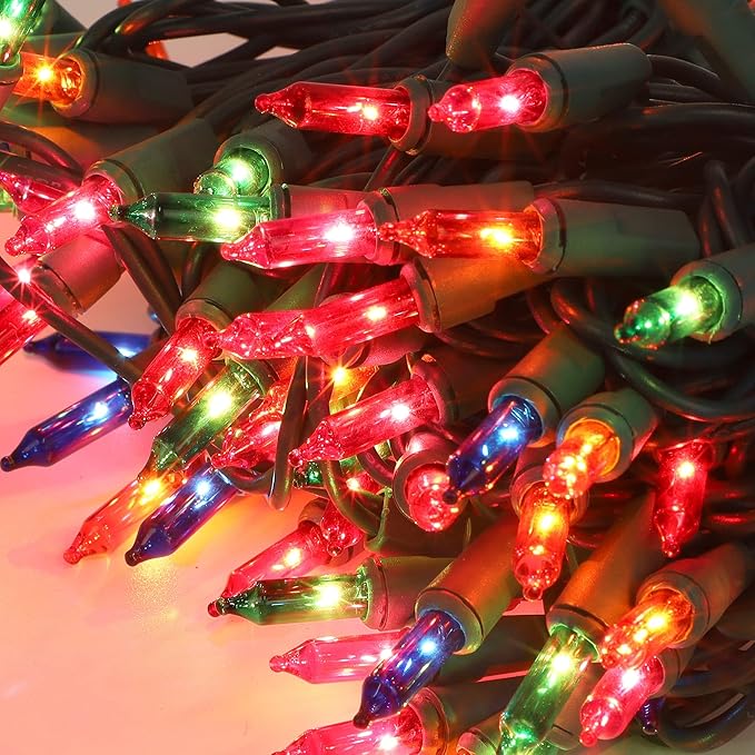 3 Sets Christmas Lights, 150 Count 33 FT Each Mini String Lights, Green Wire Fairy Lights, 120V UL Certified Connectable Xmas Tree Light for Holiday Winter Patio Party Outdoor Decoration, Multicolor