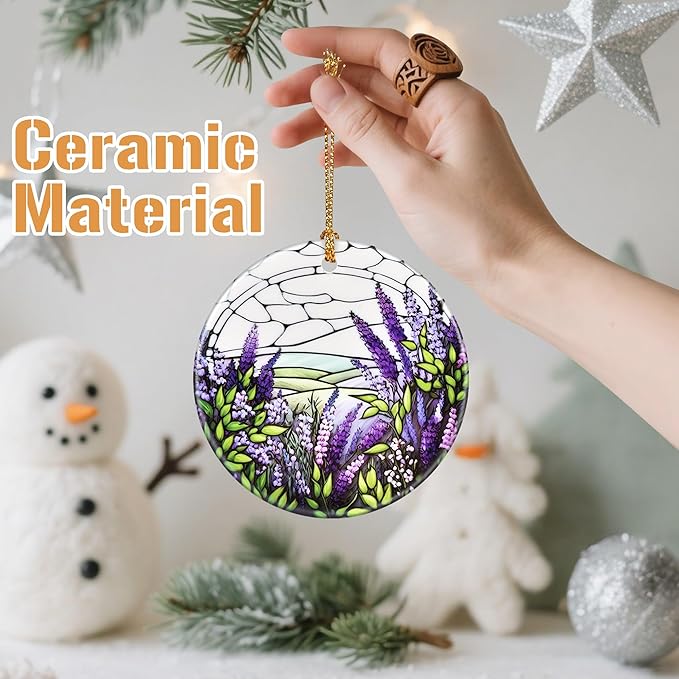 Lavender Christmas Tree Decorations, Christmas Ornaments, Keepsake Ornaments, Holiday Decor, Xmas Gifts, Gifts for Flower Lovers & Plant Lovers