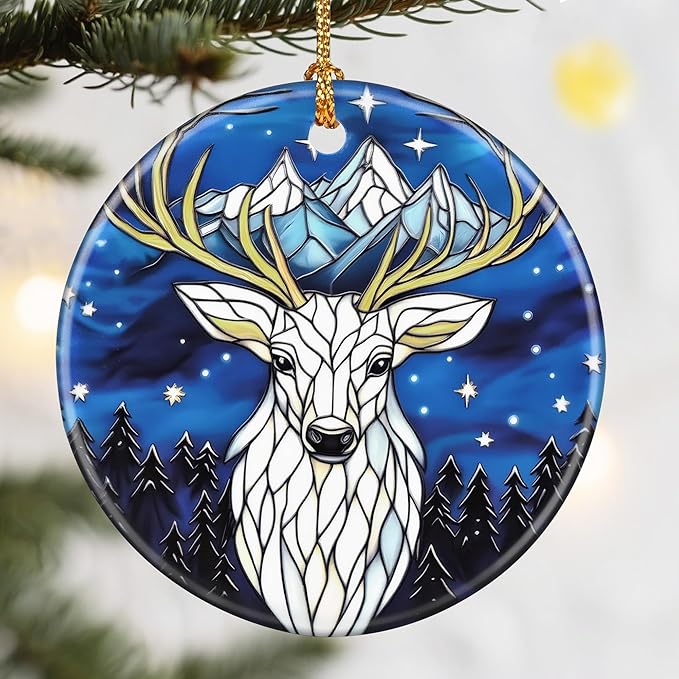 Christmas Ornaments, Dodosky 2.8in Ceramic Night Court Ornament, Xmas Decor, Christmas Tree Ornaments, Xmas Decorations for Tree, Holiday Ornament, Gift Ideas, Gifts for Women, Friend, Lover