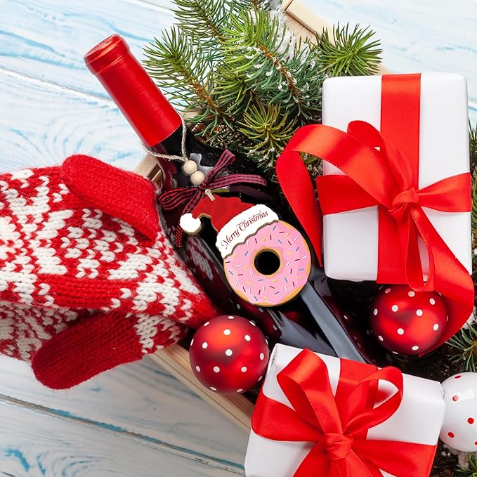 TUMSHANIP Donut Ornaments - Donut Christmas Ornament - Cake Ornaments for Christmas Tree - Food Dessert Lovers Gifts for Women, Men - Wood Ornament 2025