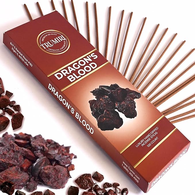 Dragons Blood Incense Sticks - Pack of 100 Insence-Sticks - Made with Natural Non Toxic Incienso De Sangre De Dragón - Scented Insense Spiritual Inscents aka Incents