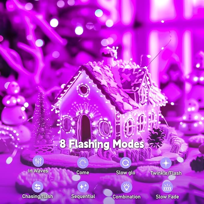 ZSJWL Rechargeable Fairy Lights with DIY Timer & 8 Modes, 16FT 50LED String Lights Battery Operated Indoor, Twinkle mini Lights for Bedroom Christmas Wedding Centerpiece Decor (Pink)