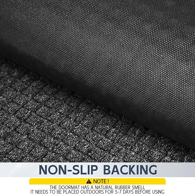 Indoor Outdoor Front Door Mats, 48" x 36" Rubber Backing Non Slip Durable Welcome Floor Mats for Patio, Garage Entrance, Stain and Fade Resistant Commercial Doormats for High Traffic