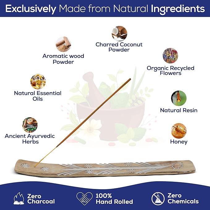 Satya Nagchampa Incense Sticks, Satya Bng (Bangalore) Insenses 15gmx3 Pack (45 GMS) with Raajsee Incence Holder Bundle, Satya Nagchampa Natural Incense