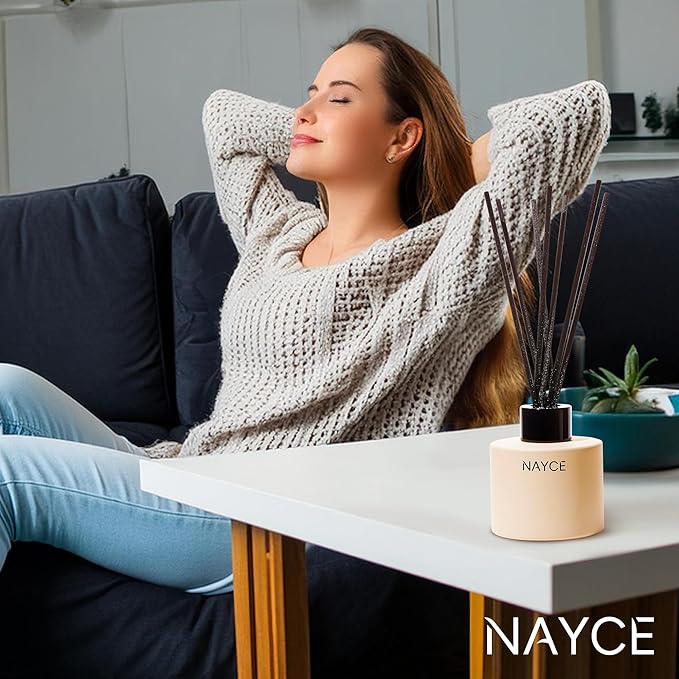Nayce Luxury Reed Diffuser - Lavender Limoncello - Aromatherapy Essential Oil Diffuser Sticks - Hand-Poured in USA - Reed Diffusers for Home, Bathroom, Bedroom, Office Decor, Housewarming Gifts
