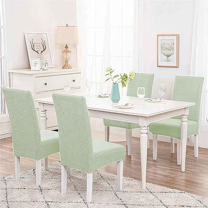 Parsons Dining Chair Cover, Detachable Sofa Chair Cover, Retractable Chair Cover (2, Green)