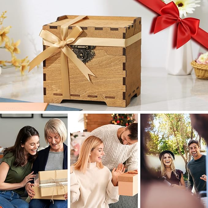 AW BRIDAL Personalized Wood Recipe Box with 12 Dividers, Recipe Holder Organizer for 4x6 Recipe Cards, Gifts for Wedding Anniversary HouseWarming//DK2201CPP31//