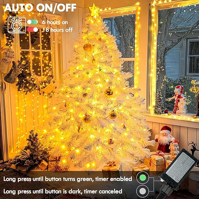 240LED 80FT Connectable String Lights Indoor Outdoor Clear Wire | Warm White Christmas Lights | Twinkle Fairy Light Plug in with Timer for Bedroom Classroom Wedding Tree Patio Decor (2 Pack)