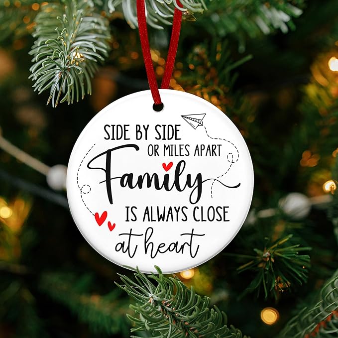 Christmas Ornament Gifts for Women Men - Ceramic Christmas Ornaments 2025 for Tree Decorations - Family Ornaments for Mom Dad Grandma Grandpa, Gifts for Sister Brother Friend Wife Husband
