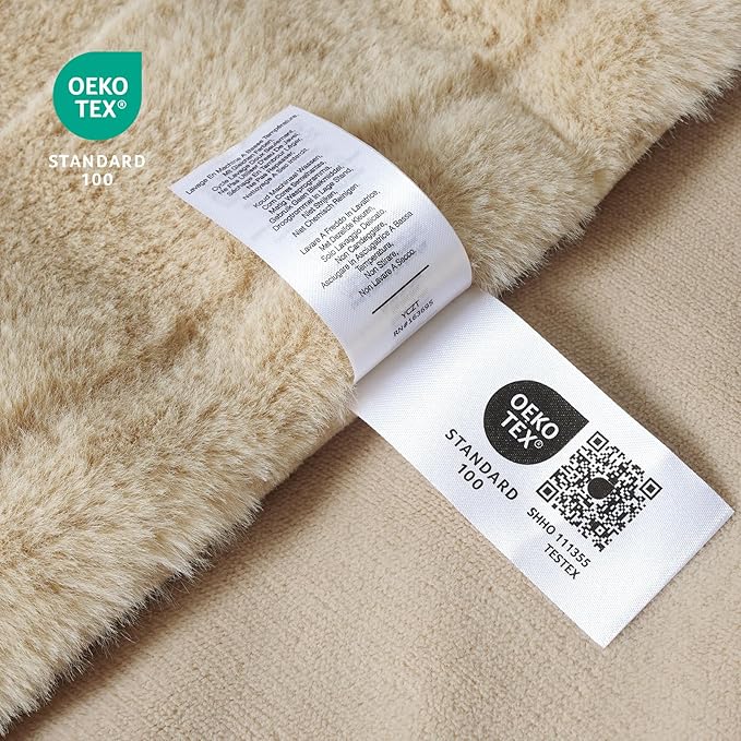Cozy Bliss Fluffy Faux Fur Throw Blanket for Couch,Warm Cozy Soft Beige Throw Blankets for Sofa Bed Living Room,50x60 Inches