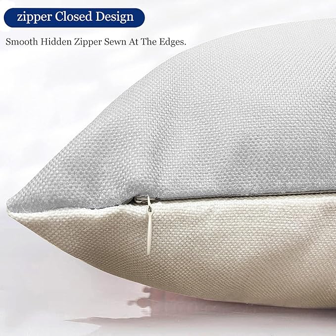 Decorative Throw Pillow Covers 12x20 inch Set of 4 Gray Pillow Covers for Couch Sofa Bed Living Room,Farmhouse Outdoor Throw Pillow Cover,Modern Geometric Linen Square Throw Pillow Case,Grey