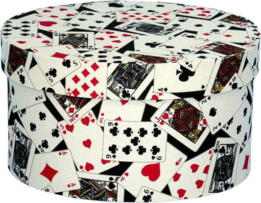 Sarah's Hat Boxes – Playing Cards Decorative Gift Box | Elegant Reusable Storage Boxes for Gifts, Keepsakes, Jewelry, or Special Items | Unique Printed Design