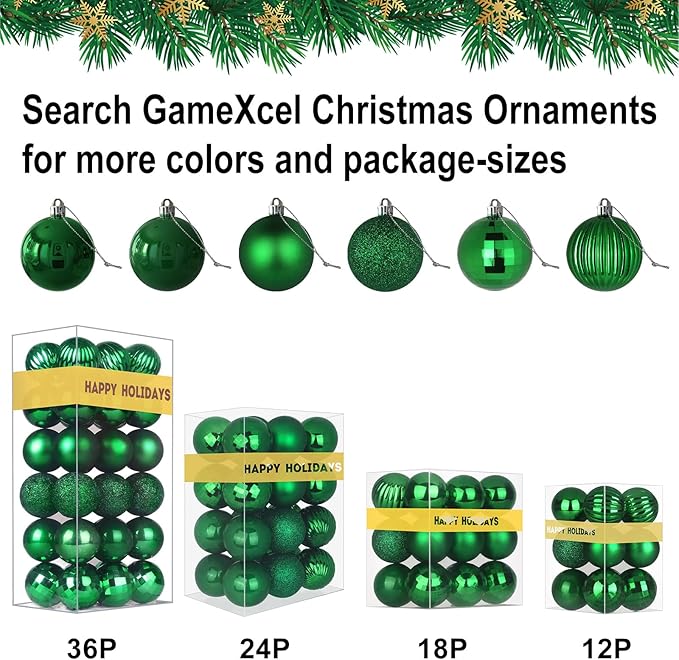 Emerald Green 8.0" Extra Large Christmas Ornaments - Christmas Tree Decoration Balls Shatterproof Hanging Shiny Balls for Birthday Holiday Wedding Decorations Set of 2pcs