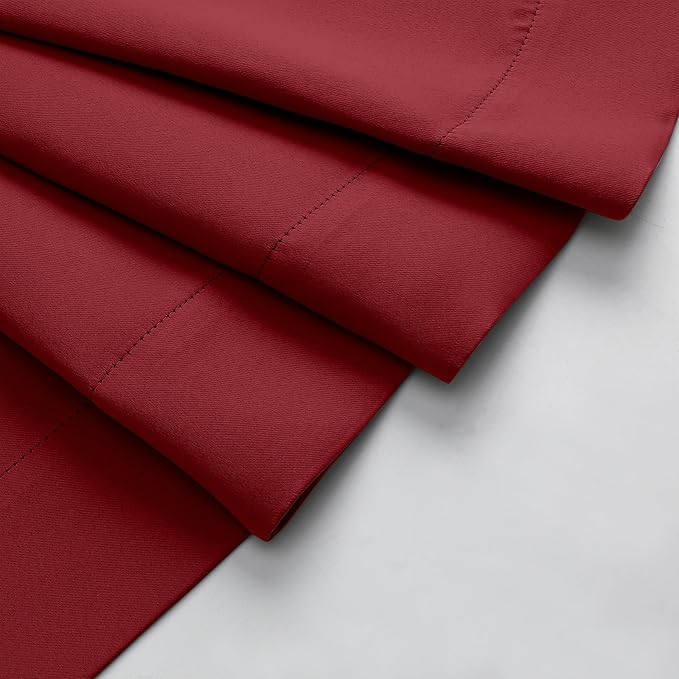 Red Room Darkening Curtains for Bedroom Living Room 45 Inch Length 2 Panels Set, Soft Solid Thermal Insulated Rod Pocket Short Curtains Drapes, Red, 2PCS Each 40" Wx45 L