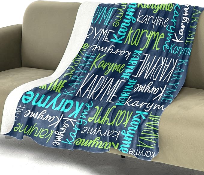 Personalized Name Blanket for Kids and Adult Customized Blanket for Boys Girls Baby Personalized Blanket and Throws Super Soft