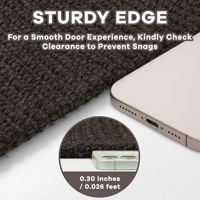 EARTHALL Extra Long Runner Rug 3x18 Ft Washable Runners for Hallways Cotton Non Slip Entryway Runner Braided Kitchen Runner Indoor Outdoor Carpet Runners for Hotels, Officel, Stair, Taupe/Coffee