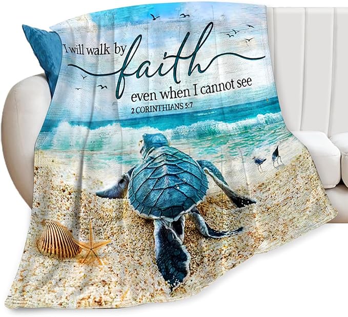 Tijuboni Sea Turtle Ocean Throw Blanket Beach Nautical Gifts for Women Men Girls Boys Kids Adults Soft Flannel Fleece Blanket for Couch Sofa Bed Home Decor 40"x50"