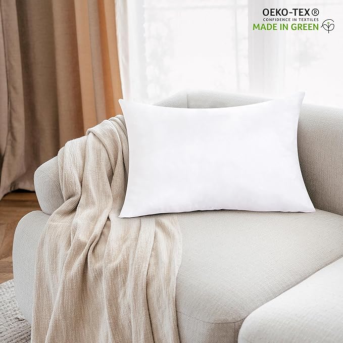 ROYALE LINENS 12 X 16 Pillow Insert - Down Alternative Throw Pillows Insert - Rectangle Pillow Pack of 1 White - Bed & Couch Pillows - Inner Cushion for Bed, Cushion for Living Room - Shams Stuffer