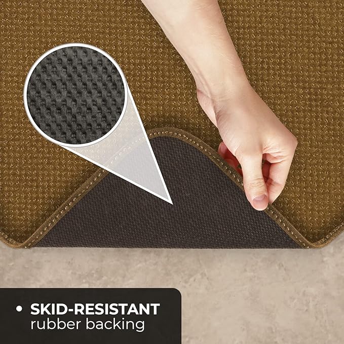 House, Home and More Skid-Resistant Carpet Indoor Area Rug Floor Mat - Bronze Gold - 2 Ft X 3 Ft - Non Slip Rubber Backing, Stain Resistant, Dog Friendly, Living Room Bedroom Kitchen Entryway