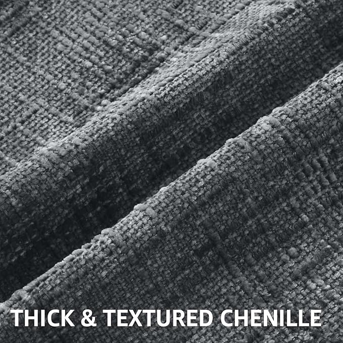decorUhome Dark Grey Chenille Throw Pillow Covers 16x16 Set of 2 Thick Textured Slubby Couch Pillow Covers Farmhouse Accent Modern Neutral Decorative Pillow Cases for Bed Sofa Living Room