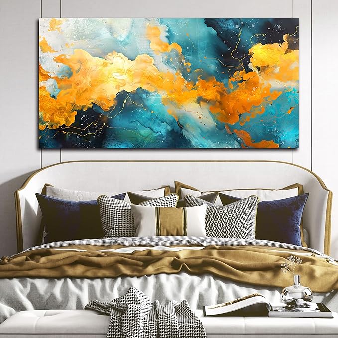 LAOTOART Colorful Wall-Art - Large Abstract Canvas Wall-Art - Paintings for Wall Decorations Ready to Hang Size 29" x 59"