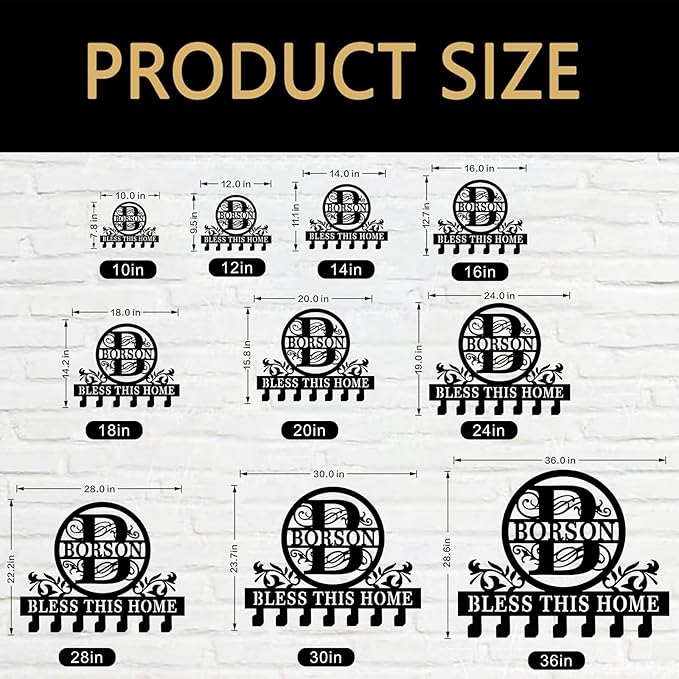 Personalized Key Holder for Wall, Custom Metal Key Hooks with Name, Key Rack for Wall, Cap Hooks, Sunglasses Hooks Towel Hooks