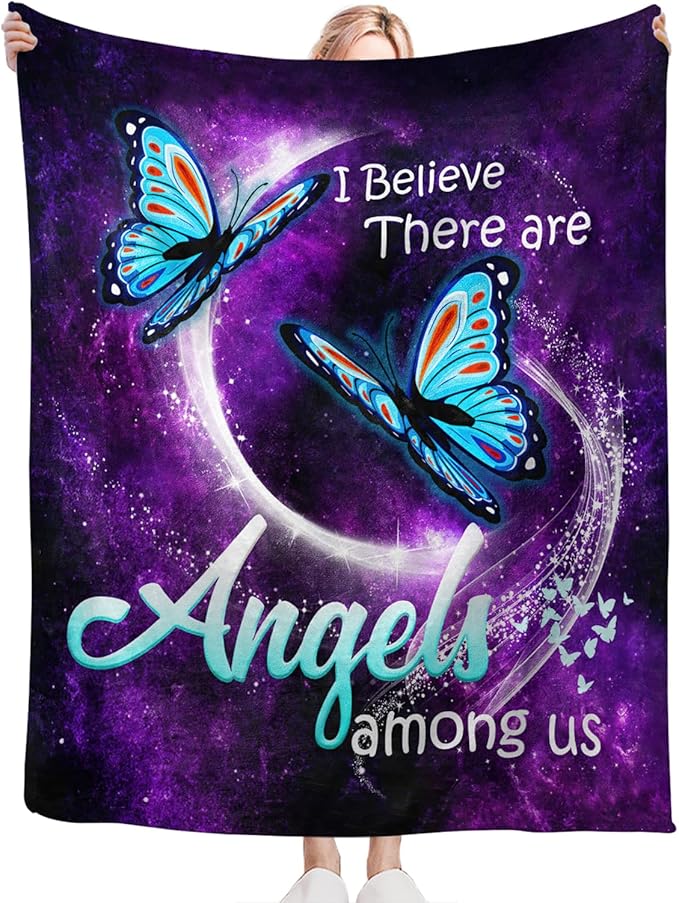 Tijuboni Butterfly Throw Blanket Blue Butterfly Gifts for Girls Boys Women Men Kids Adults Soft Flannel Fleece Blanket for Couch Sofa Bed Home Decor 40"x50"