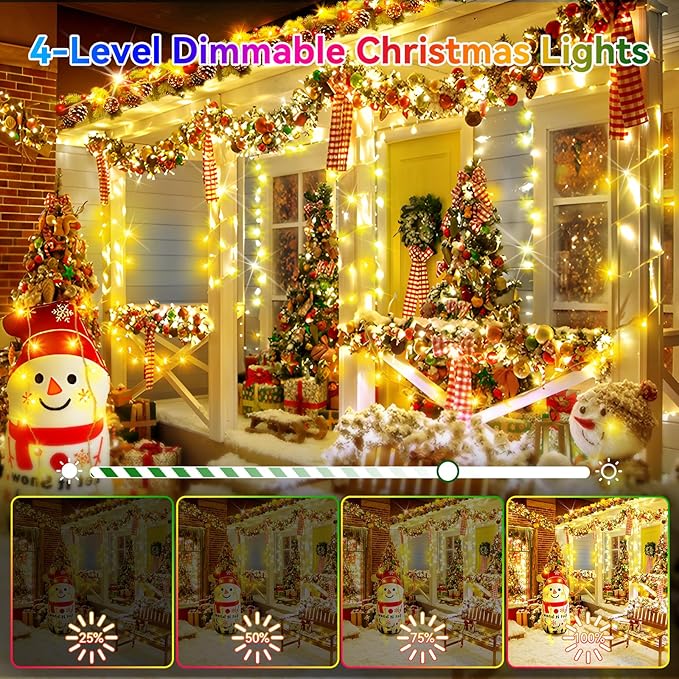 Heceltt Christmas Lights Outdoor, 522FT 1300 LED String Lights with 8 Lighting Modes, Timer Memory Twinkle Fairy Lights Waterproof Plug in for Xmas Tree Wedding Party Holiday Decor(Warm White)