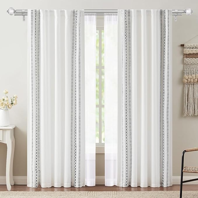 KAMANINA 1 Inch Silver Double Curtain Rods for Windows 66 to 120 Inches (5.5-10 Feet), Adjustable Heavy Duty Drapery Rod, Telescoping Dual Curtain Rod with Marble Ends