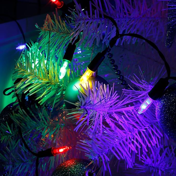 Joliyoou 2 Pack Multicolored String Lights, 16 FT Battery Operated, Indoor/Outdoor, Xmas Fairy Lights with Timer & 8 Modes