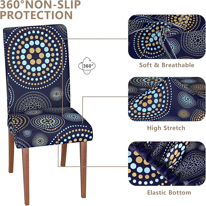 Stretch Dining Chair Covers Set of 4,Floral Print Chair Covers,Soft Removable Washable,Pet Friendly Furniture Protector,Universal Chair Slipcovers for Home, Kitchen,Ceremony Dining Room Seat