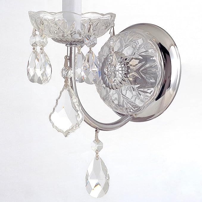 Crystorama Imperial 1 Light Clear Italian Crystal Polished Chrome Sconce